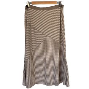 J. Jill Pima Cotton Taupe Stripe Skirt Size M Petite